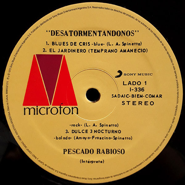 Pescado Rabioso : Desatormentándonos (LP, Album, RE, RM)