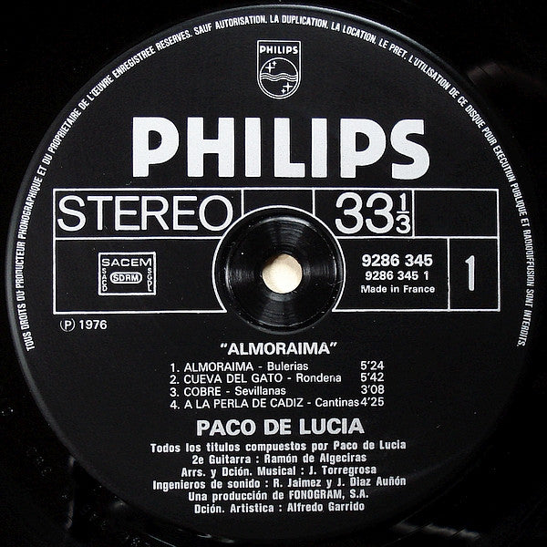 Paco De Lucía : Almoraima (LP, Album)
