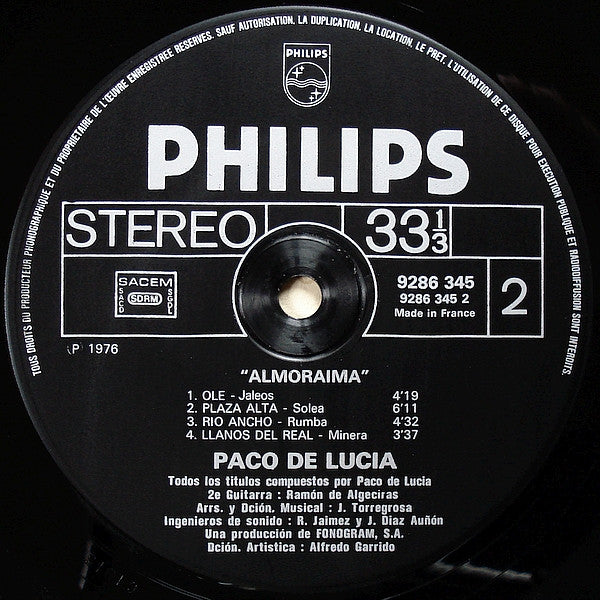 Paco De Lucía : Almoraima (LP, Album)