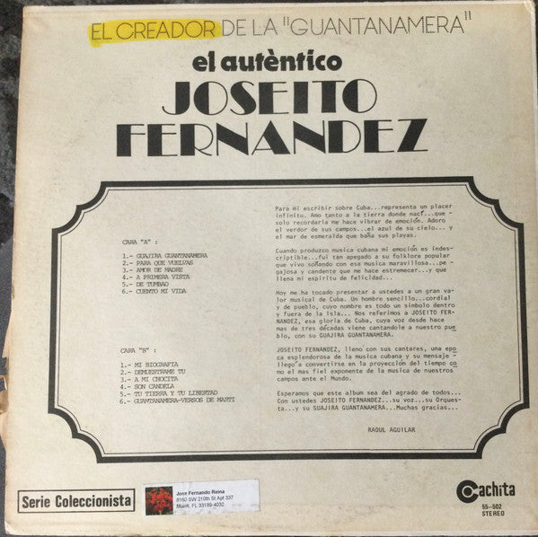 Joseíto Fernández : El Autèntico (LP, Comp)