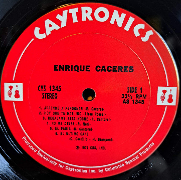 Enrique Cáceres : Enrique Caceres: Una Voz Y Un Romance (LP, Album)