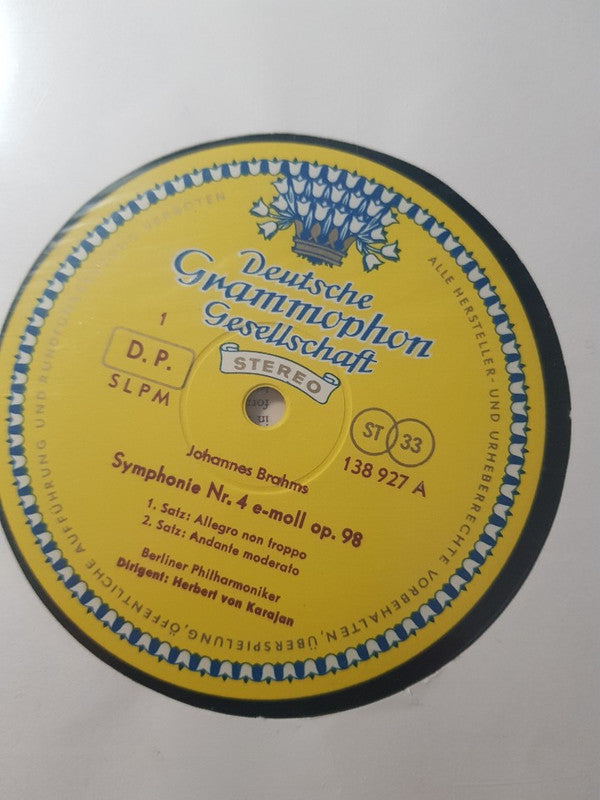 Herbert Von Karajan, Johannes Brahms, Berliner Philharmoniker : Symphonie Nr. 4 (LP, GY5)