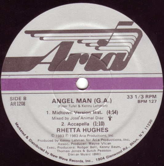Rhetta Hughes - Angel Man (G.A.) vinyl record, 12" (Very Good Plus (VG+)) | Lulo Records