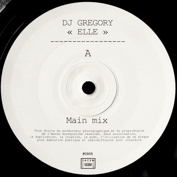 DJ Gregory : Elle (12")