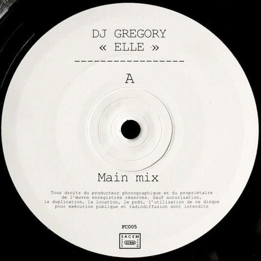 DJ Gregory : Elle (12")