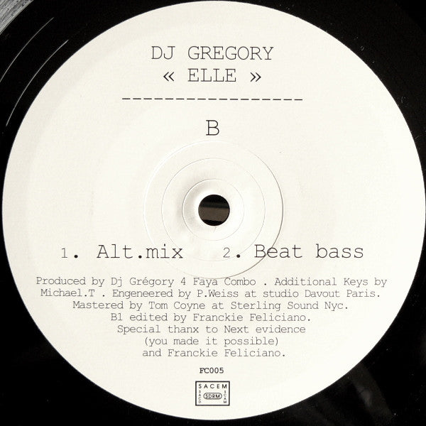 DJ Gregory : Elle (12")