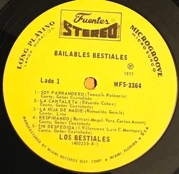 Los Bestiales : Bailables Bestiales (LP)