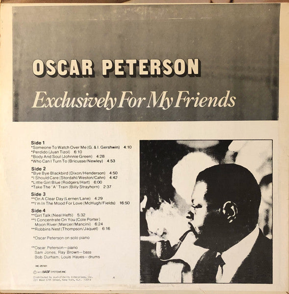Oscar Peterson : Exclusively For My Friends (2xLP, Comp)