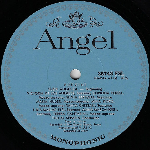 Giacomo Puccini, Victoria De Los Angeles, Fedora Barbieri, Tullio Serafin : Suor Angelica (LP, Mono, RE + Box)