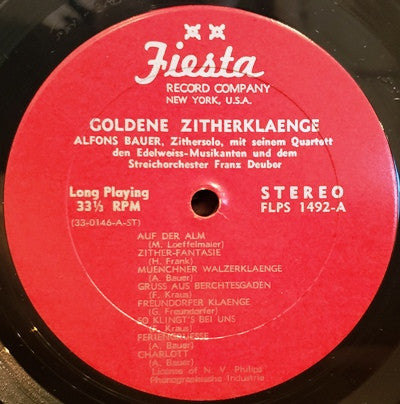 Alfons Bauer : Goldene Zitherklänge (LP, Album)