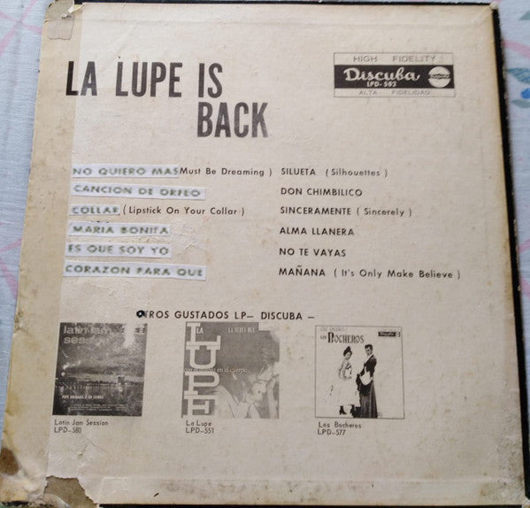 La Lupe : La Lupe Is Back (LP, Album, Mono)