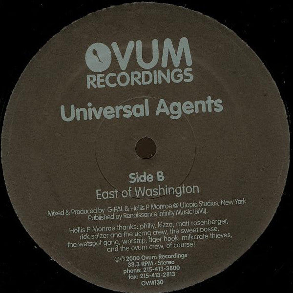 Universal Agents : West Of Athens & East Of Washington (12")