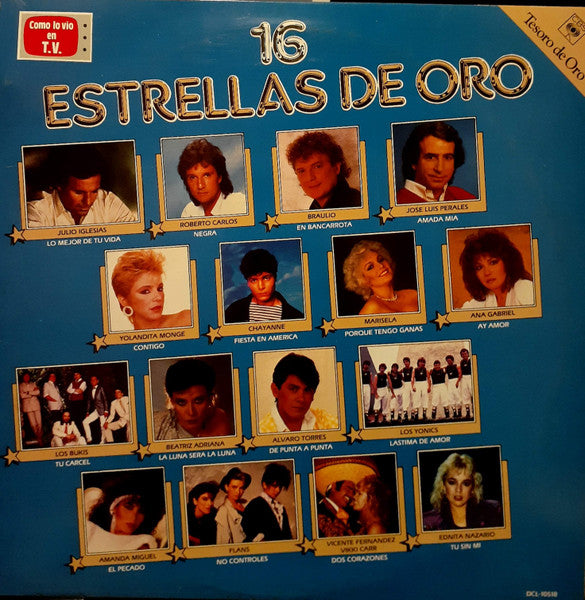 Various : 16 Estrellas De Oro (LP, Comp)