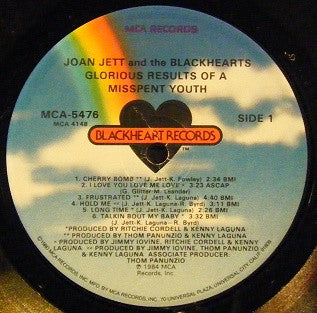 Joan Jett & The Blackhearts : Glorious Results Of A Misspent Youth (LP, Album, Glo)