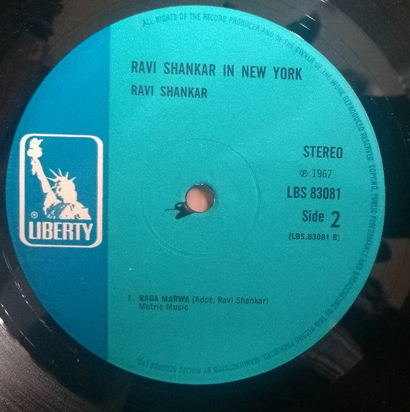 Ravi Shankar : Ravi Shankar In New York (LP)