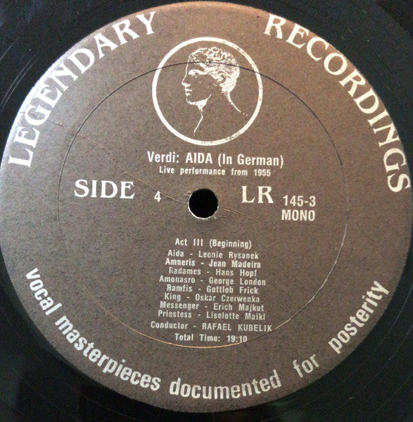 Leonie Rysanek, Jean Madeira, Hans Hopf, George London (2), Gottlob Frick, Rafael Kubelik / Giuseppe Verdi : Aida (3xLP, Mono)