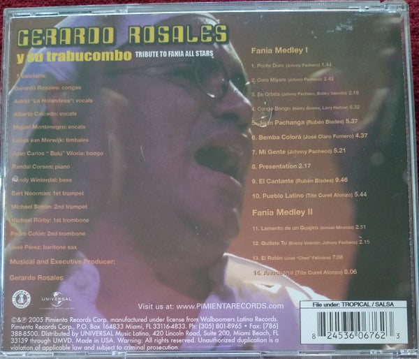 Gerardo Rosales Y Su Trabucombo : Tribute To Fania All Stars-Live In Amsterdam (CD, Album)