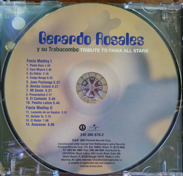 Gerardo Rosales Y Su Trabucombo : Tribute To Fania All Stars-Live In Amsterdam (CD, Album)