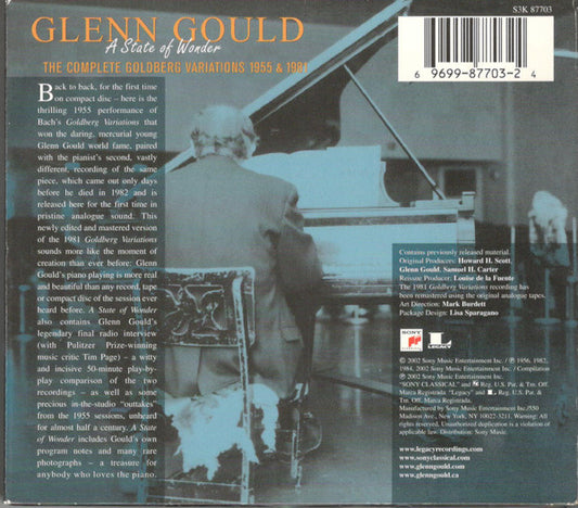 Glenn Gould - A State Of Wonder • The Complete Goldberg Variations 1955 & 1981 vinyl record, 3xCD (Mint (M)) | Lulo Records