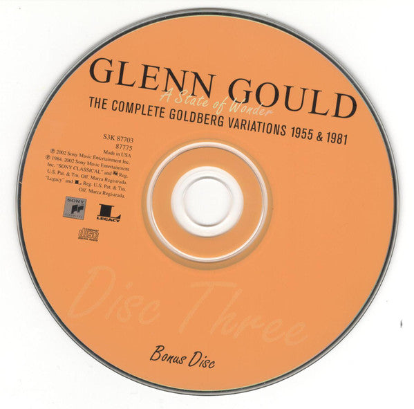 Glenn Gould : A State Of Wonder • The Complete Goldberg Variations 1955 & 1981 (3xCD, Comp, RM)