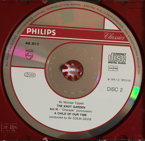 Sir Michael Tippett : The Knot Garden / A Child Of Our Time (2xCD + Box)