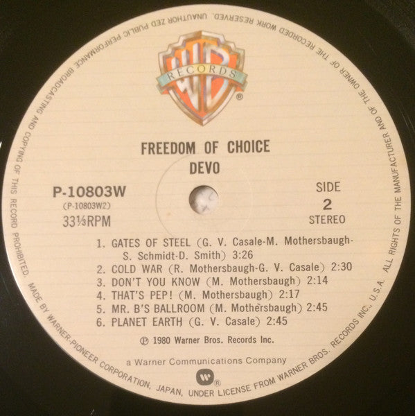Devo : Freedom Of Choice (LP, Album)