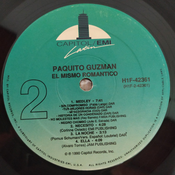 Paquito Guzman : El Mismo Romántico (LP, Album)