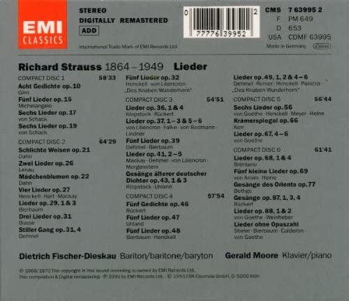 Richard Strauss, Dietrich Fischer-Dieskau, Gerald Moore : Lieder (6xCD, RM + Box, Comp)