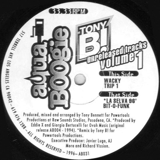 Tony B! : Unreleased Tracks Volume 1 (12", EP)