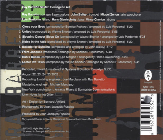 Ray Barretto, Ray Barretto Sextet - Homage To Art vinyl record, CD (Near Mint (NM or M-)) | Lulo Records