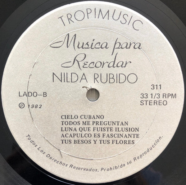 Nilda Rubido : Tropimusic - Musica Para Recordar (LP, Album)