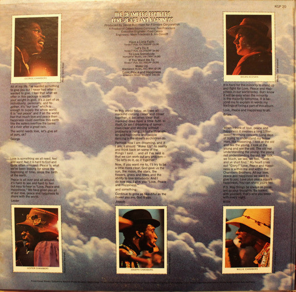 The Chambers Brothers : Love, Peace And Happiness / Live At Bill Graham's Fillmore East (2xLP, Album, San)