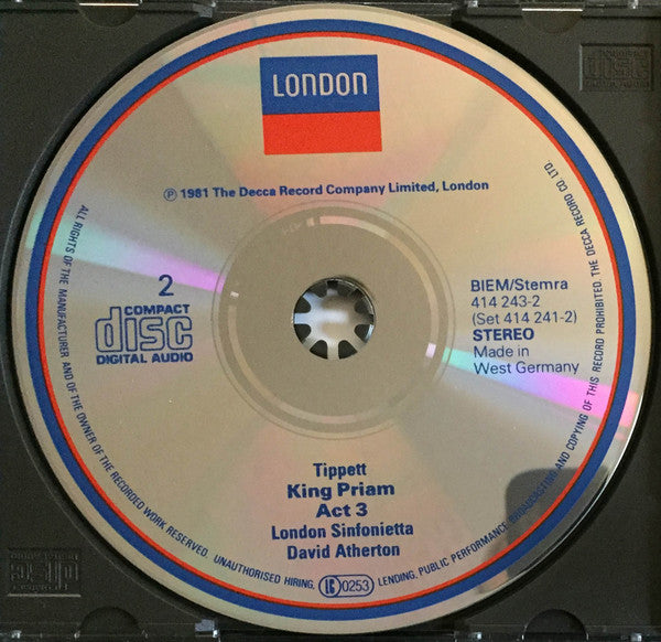Sir Michael Tippett - London Sinfonietta, David Atherton (2) : King Priam (2xCD)