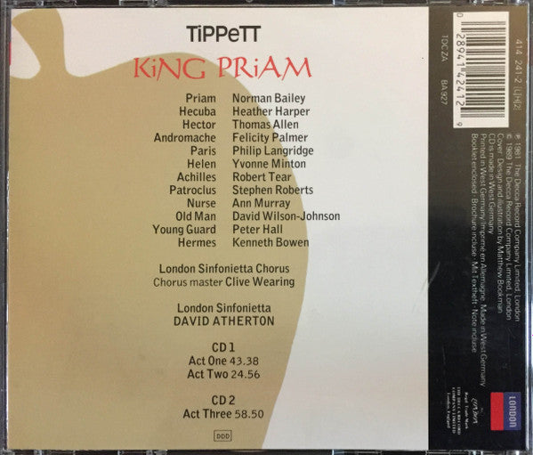 Sir Michael Tippett - London Sinfonietta, David Atherton (2) : King Priam (2xCD)