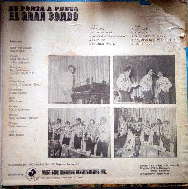El Gran Combo : De Punta A Punta (LP, Album)