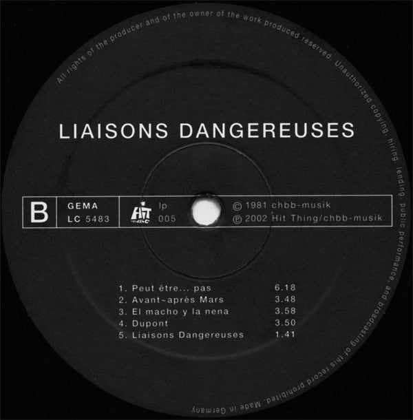 Liaisons Dangereuses : Liaisons Dangereuses (LP, Album, RE, RM)