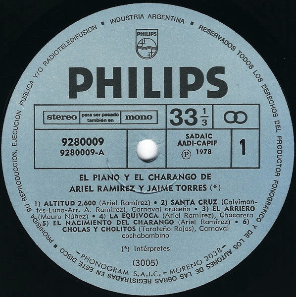 Ariel Ramirez Y Jaime Torres : El Piano Y El Charango De Ariel Ramirez Y Jaime Torres (LP, Comp)