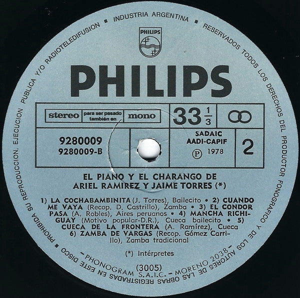 Ariel Ramirez Y Jaime Torres : El Piano Y El Charango De Ariel Ramirez Y Jaime Torres (LP, Comp)