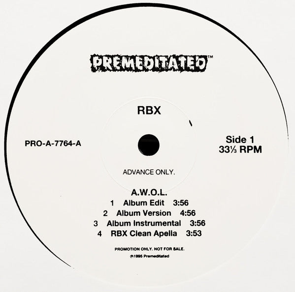 RBX : A.W.O.L. (12", Promo)