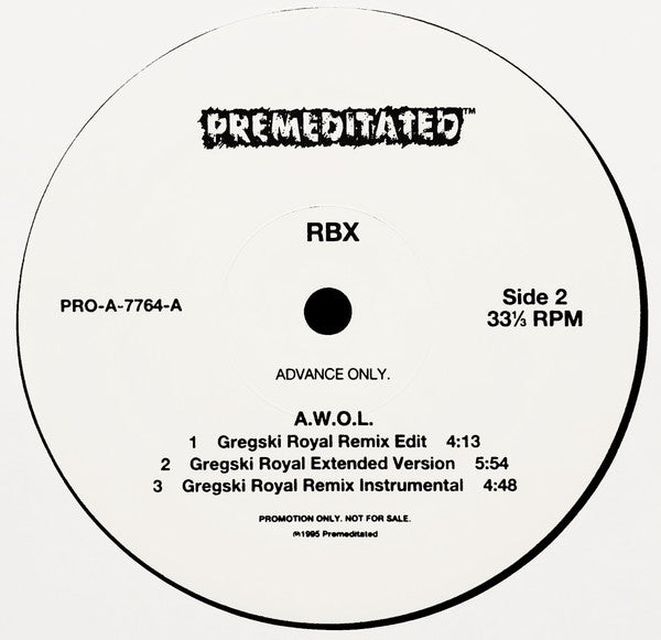 RBX : A.W.O.L. (12", Promo)