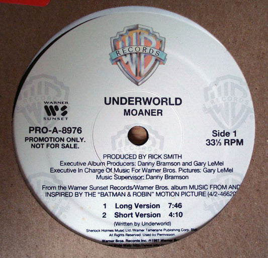 Underworld : Moaner (12", Single, Promo)