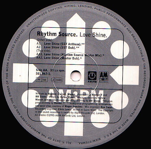 Rhythm Source : Love Shine (12", 1/2)