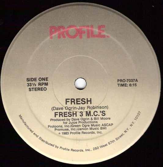 Fresh 3 MC's : Fresh (12")