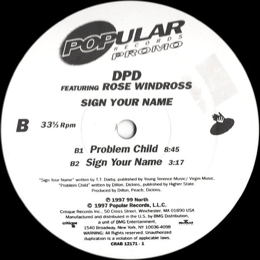 DPD Featuring Rose Windross - Sign Your Name vinyl record, 12" (Very Good Plus (VG+)) | Lulo Records