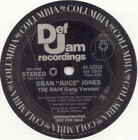 Oran 'Juice' Jones : The Rain (12", Promo)
