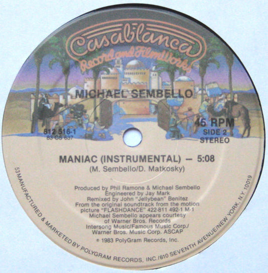 Michael Sembello - Maniac vinyl record, 12" (Near Mint (NM or M-)) | Lulo Records