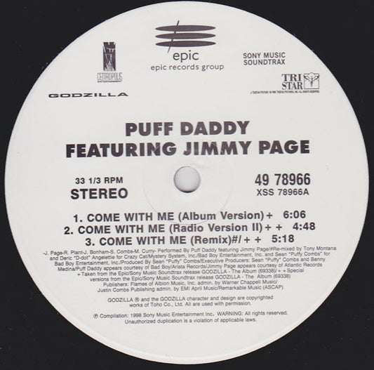 Puff Daddy Featuring Jimmy Page : Come With Me (12")