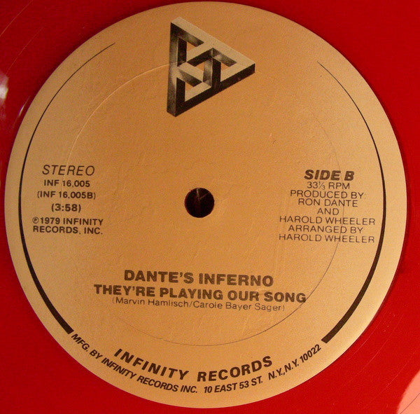Dante's Inferno : Fire Island / They're Playing Our Song (12", Red)