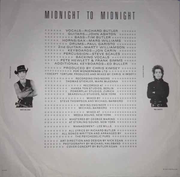 The Psychedelic Furs : Midnight To Midnight (LP, Album, Car)