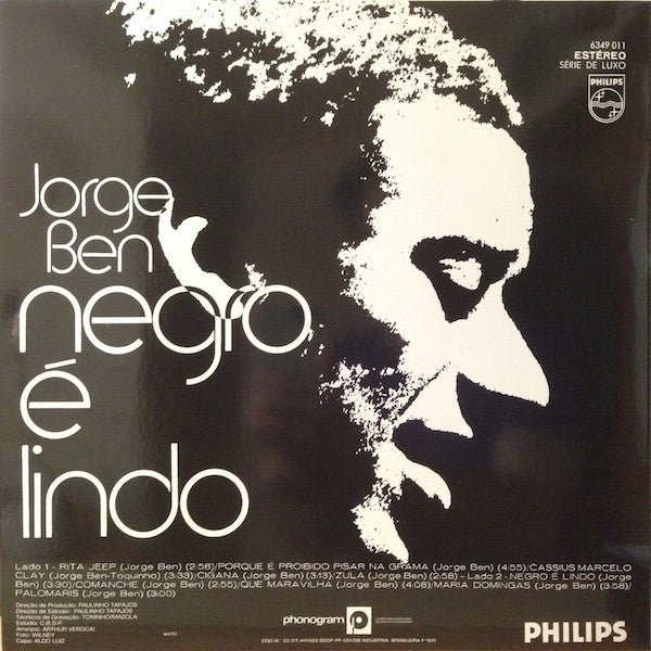Jorge Ben : Negro É Lindo (LP, Album, RE)